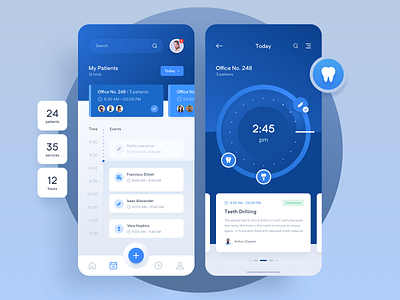 Pharmagy - Medical App 👩‍⚕️ alarm app blue clean clock drug health healthcare medical medicine mobile pills reminder ui ux