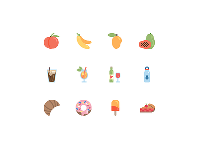 Icons - Favorite Foods flat color