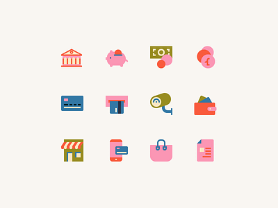 Icons for an online shop business color commerce digital flat color iconography icons online shop scalable vector