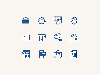 Icons for an online shop - outline version