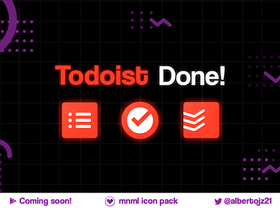Todoist Icon - mnml icon pack android customization design icon icon pack icon packs icons illustrator incoset material design product design ui