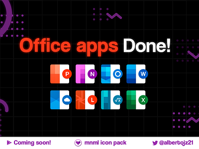 Office Apps Icons - mnml icon pack android excel icon icon pack icon packs icons illustrator incoset lens logo material design math office icons onedrive onenote outlook powerpoint product design word