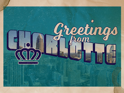 Greetings from Charlotte 704 art charlotte clt north carolina photo photography postcard queen city text typography vintage