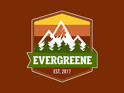 Evergreene logo badge blog evergreene hiking illustrator logo natural nature outdoors trail trees vector