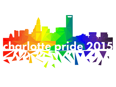 Charlotte Pride 2015 charlotte color equality geometric illustration lgbt lgbtq pride rainbow skyline vector