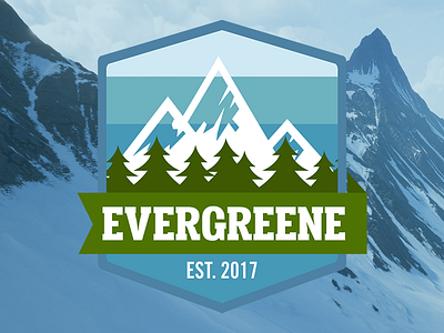 Evergreene - Winter Logo Variation badge blog evergreene hiking illustrator logo natural nature outdoors trees vector winter