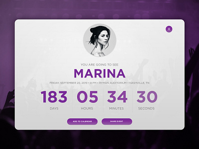 Daily UI #014 - Countdown Timer app concert countdown daily ui dailyui dailyui014 music timer ui ux web