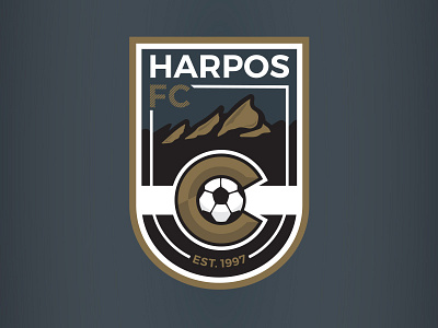 Harpos FC boulder branding colorado crest football logo shield soccer