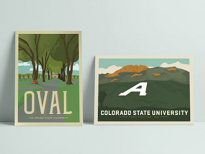 Colorado State University Postcard Series college colorado csu illustration postcard series suite travel university vector vintage