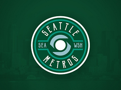 Seattle Metros - Secondary Logo branding expansion hockey illustrator logo nhl seattle washington