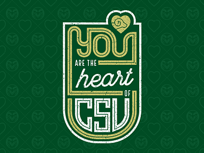 Heart of CSU heart illustration lines linework text type typography valentines