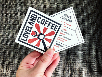 Loveland Coffee Letterpressed Business Cards business card identity letterpress