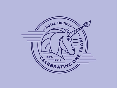 Hotel Trundle anniversary logo brand branding identity illustration logo