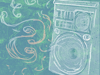 Listen to My Noise art doodles grunge illustration lyrics music painting sound art speakers