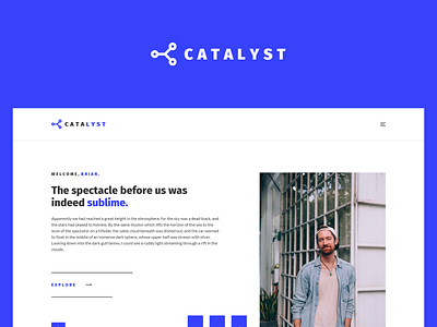 Catalyst Website Concept branding clean design flat icon logo minimal typography ui ux vector web web design website