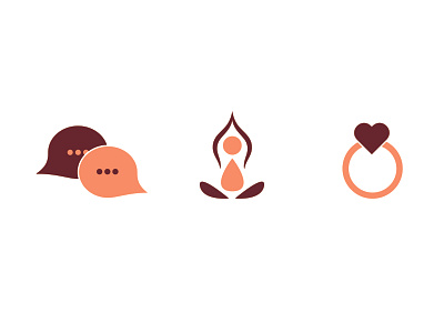 Counseling, Yoga, and Self-Marriage Icons branding icon artwork iconography illustration illustrator cc