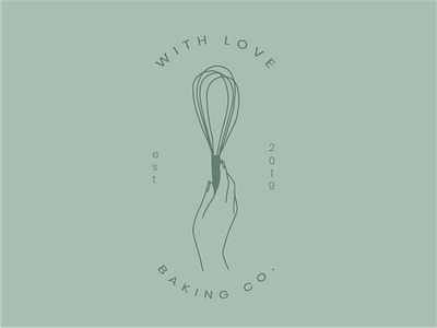 With Love Baking Co Logo Green branding design illustration illustrator illustrator cc procreate