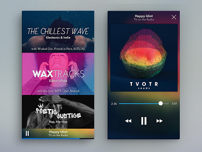 Wax Channels app ios music ui ux