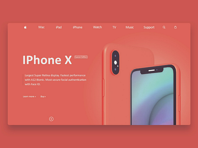 IPhone X Special Edition Landing Page landingpage ui uitrend ux