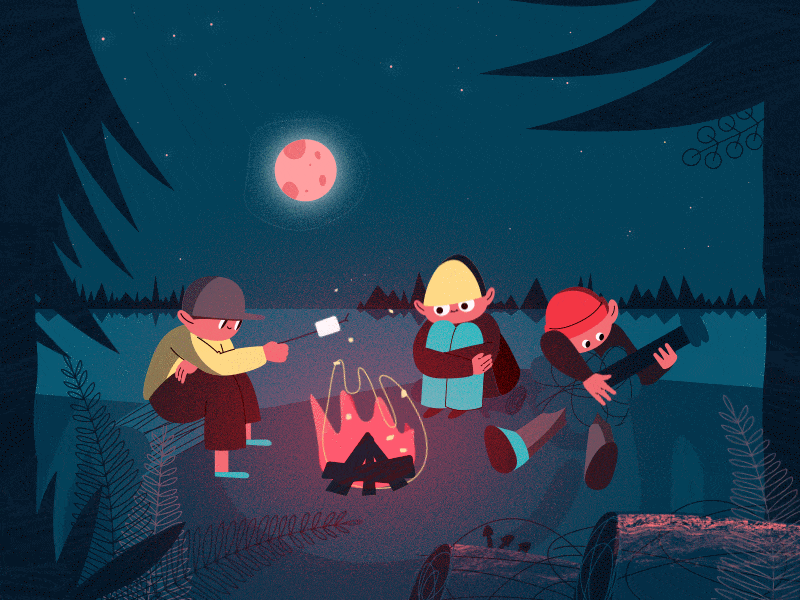 Camping after effect gif illustration motiondesign