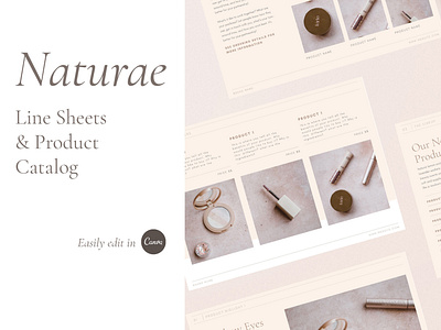 Naturae Wholesale Catalog beauty beauty brand canva canva template feminine indesign template line sheet template minimal minimalist modern natural wholesale wholesale catalog wholesale template