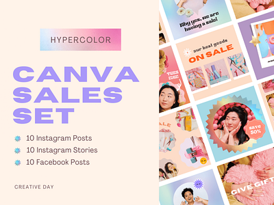 Hypercolor Canva Sales Set Templates