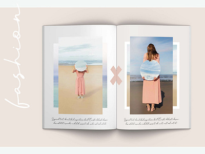 Layered Lookbook Interior 2 beige feminine feminine design indesign indesign template layered look book lookbook pink typography
