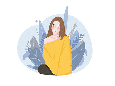 a girl girl graphic illustration simple ui