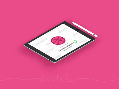 Hello dribbble from Ashwin dribbble first shot illustration ipad isometric procreate