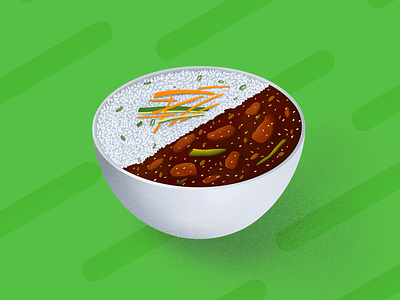 A fake Rice bowl art behance colour design dribbble food foodie graphics illustrations ipad procreate pseudofoodie