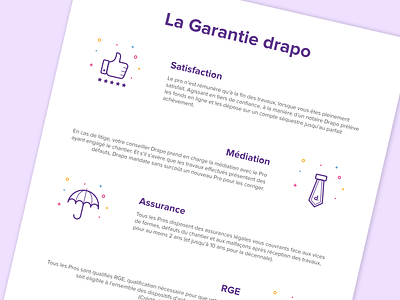 Drapo's Warranty drapo icon icons illustrate purple set step steps warranty