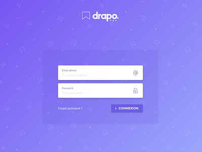 pro.drapo - New Login Screen connexion drapo email home input lightbox login loginscreen logs password pattern purple