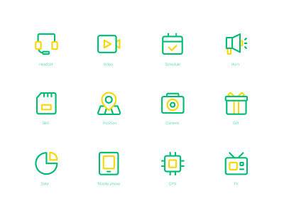 Icon design app design dichromatic icon，green icon