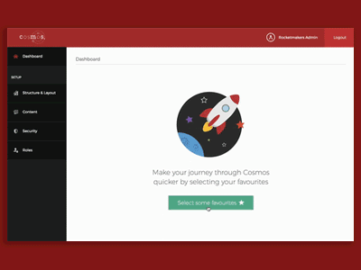 Cosmos: Content Management System cms content management system dashboard demo flat colour