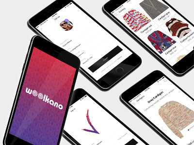 Woolkano Mobile App app craft debut e-store knitting mobile ui ux wool woolkano