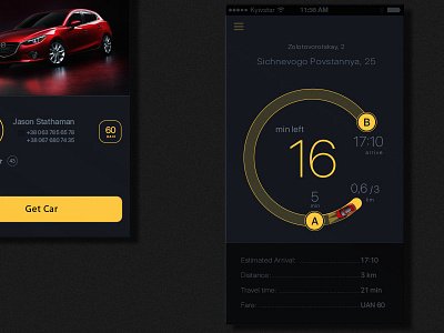 Uber without map dashboard infographic taxi timer uber ui ux