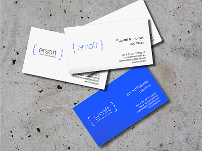 Redesign logo for ERsoft branding business cards identity logo presentation typography
