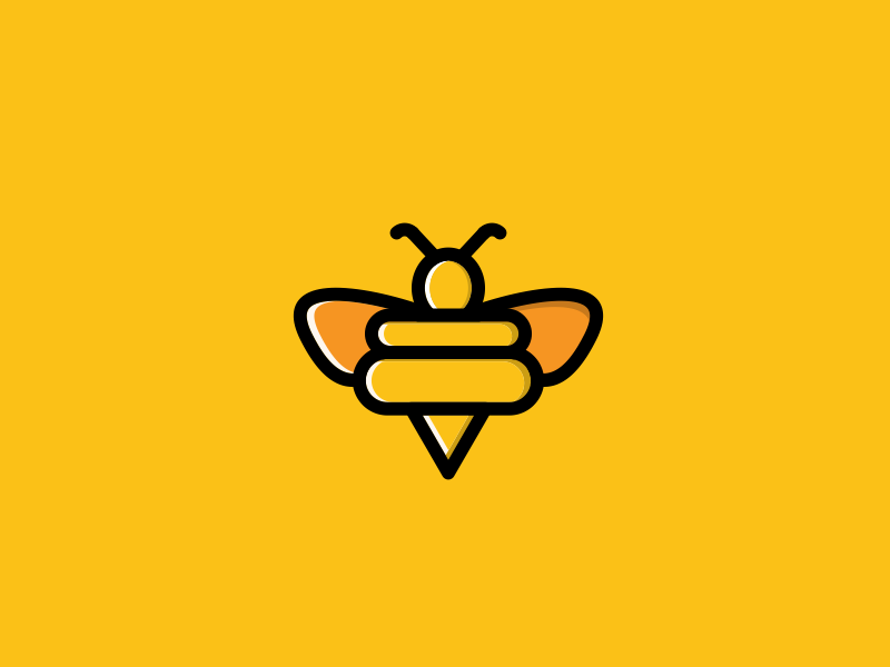 bee flat logo by Alya Femile on Dribbble