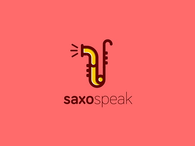saxo speak logo best branding debut design icon identity illustration logo mark monogram saxophone type