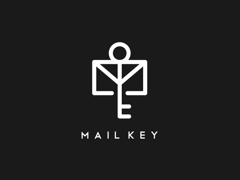 mail & key identity type illustrator character best icon pictogram monogram designs design logos logo