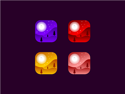 desert icon 4 color versions