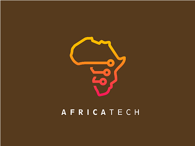 AFRICA TECH africa best circuit icon image lineart logo logos mark monogram pictogram technology