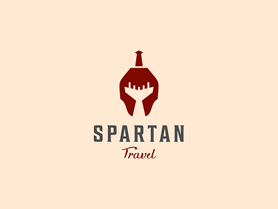 spartan travel airplane icon logo logos monogram monoline pictogram spartan travel vintage