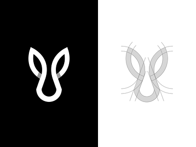 Rabbit bunny golden ratio icon logo logogram logos monogram monoline pictogram rabbit