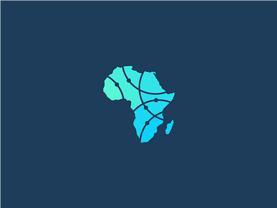 africa + atom africa atom icon logo logogram logos map monogram monoline technology