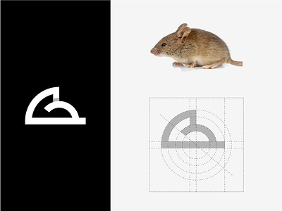 mouse animal character icon logo logogram logos mascot monogram monoline mouse