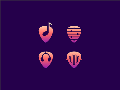 music logo headphone icon logo logogram logos monogram music note vick