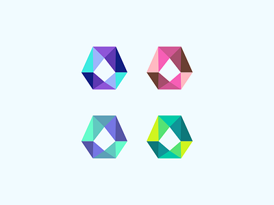 hexagon asymmetrical colours