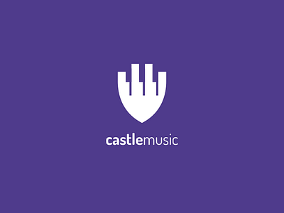 castle music castle icon logo logogram logos monogram monoline music negative space piano pictogram smart logo