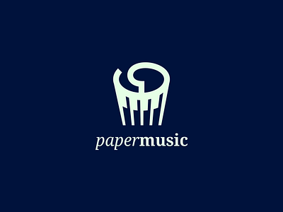 paper music fold icon logo logogram logos monogram music paper piano smart logo